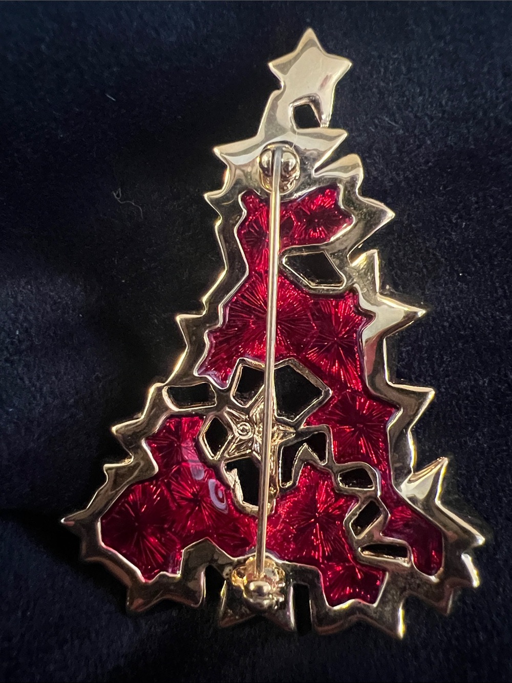 Christmas tree pin Swarovski crystals - Picture 2 of 4